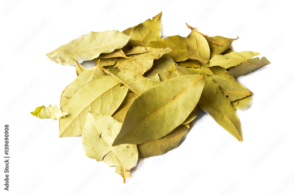 Spices dried bay leaves isolated on white background. Spices dried bay leaves isolated on white background.