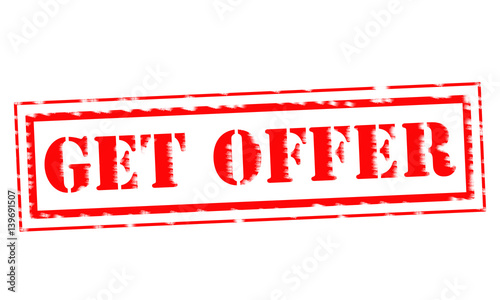 GET OFFER Red Stamp Text on white backgroud