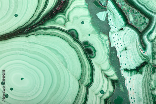 close-up of dark and light green malachite photo