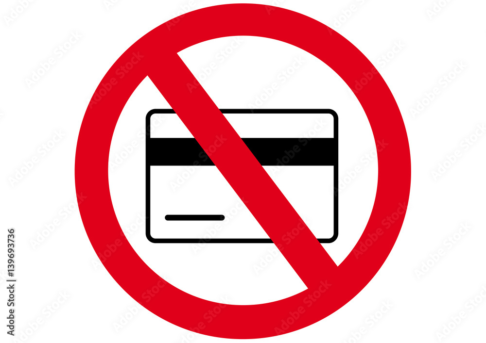 Schild Kreditkarten verboten

