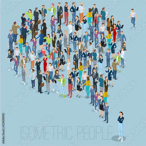 People crowd comment speech bubble