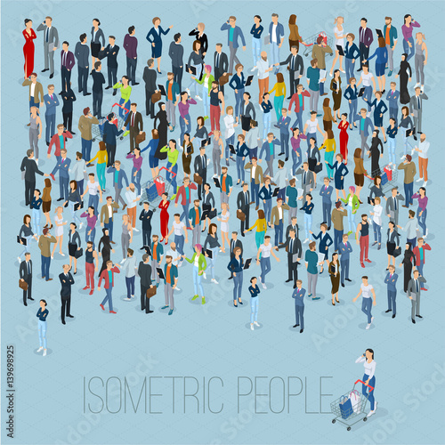 Isometric People crowd.