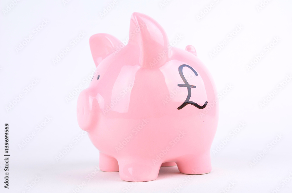 Saving British Pounds in a Piggybank