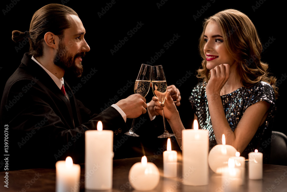 Couple drinking champagne
