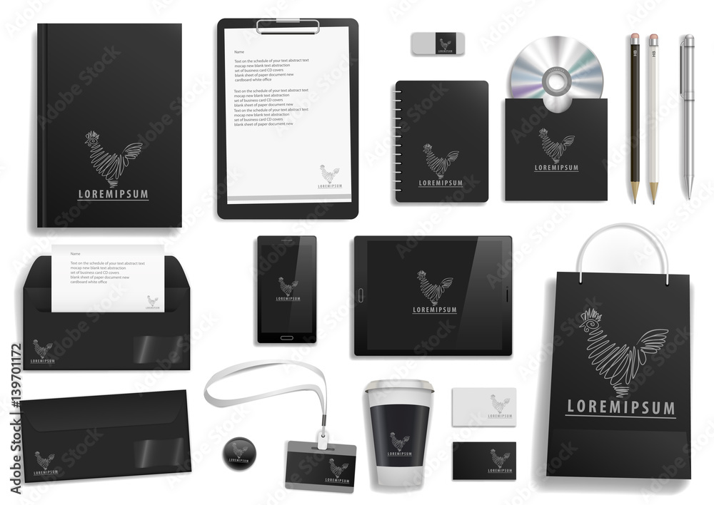 Vector black corporate mock up Vector black corporate mock up