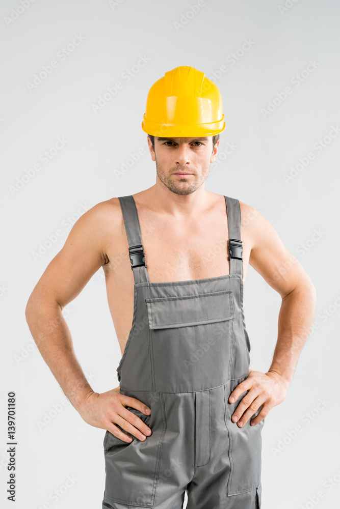 Handsome male builder