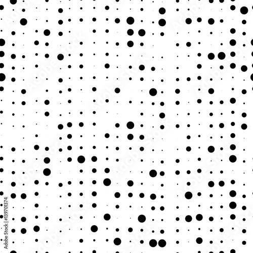 Seamless geometric black and white ornament generated by random circles