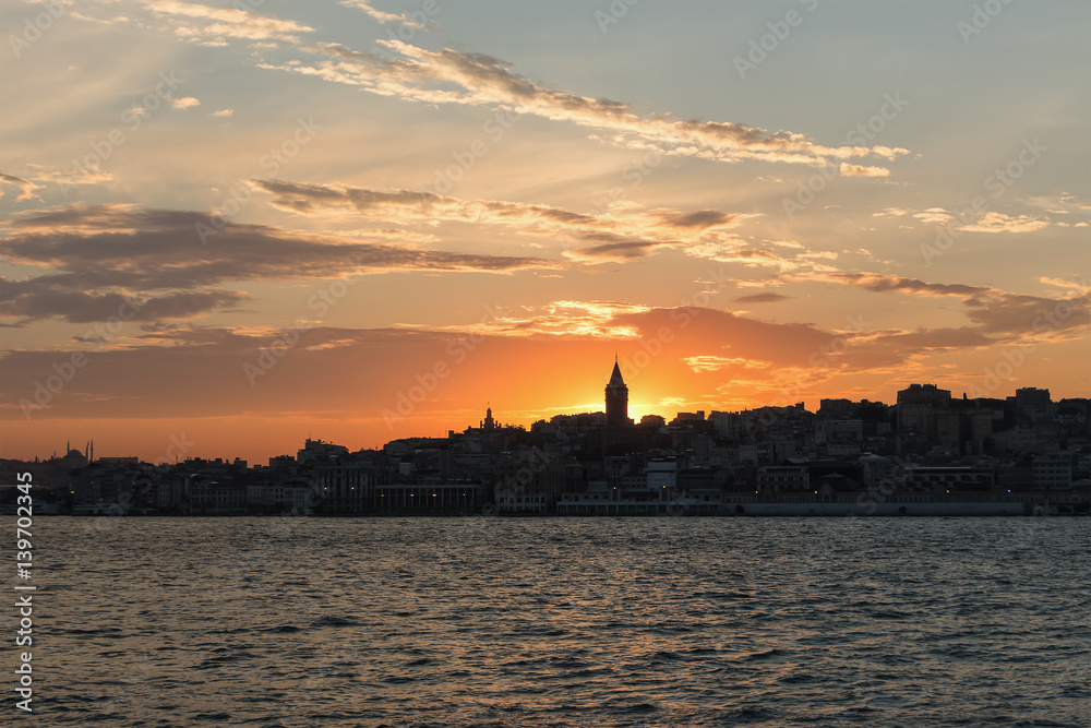 istanbul sunset silhouette