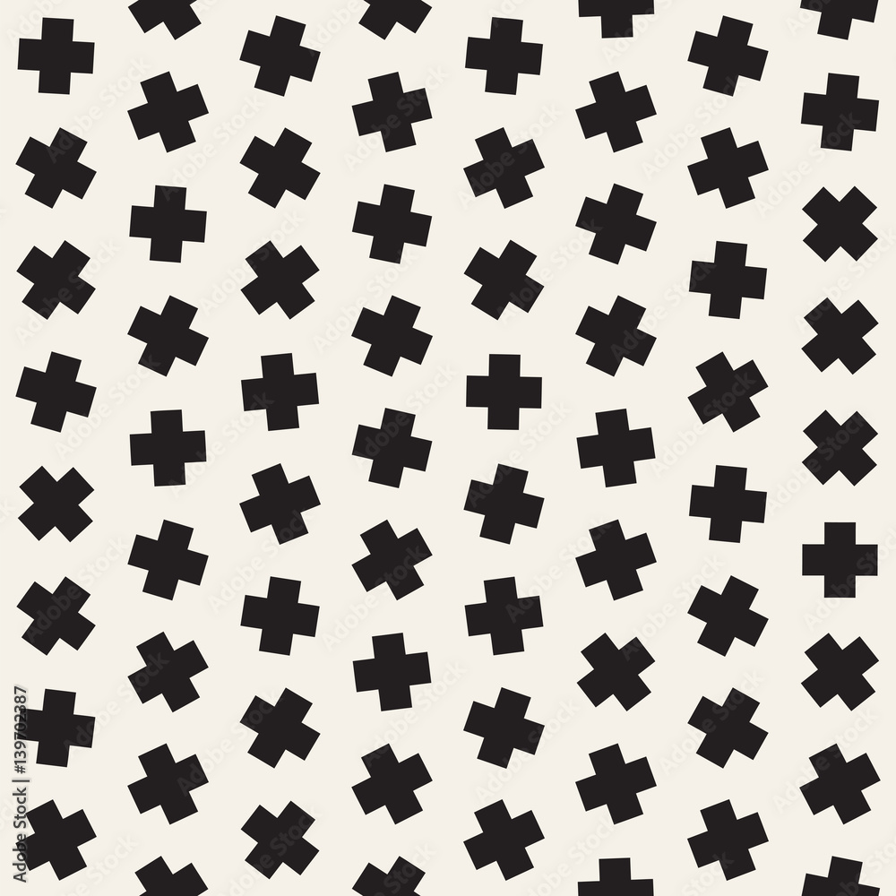Geometric Scattered Shapes. Vector Seamless Black and White Pattern Geometric Scattered Shapes. Vector Seamless Black and White Pattern