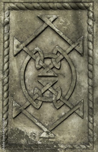 Obraz na płótnie stone carved Celtic design symbols background