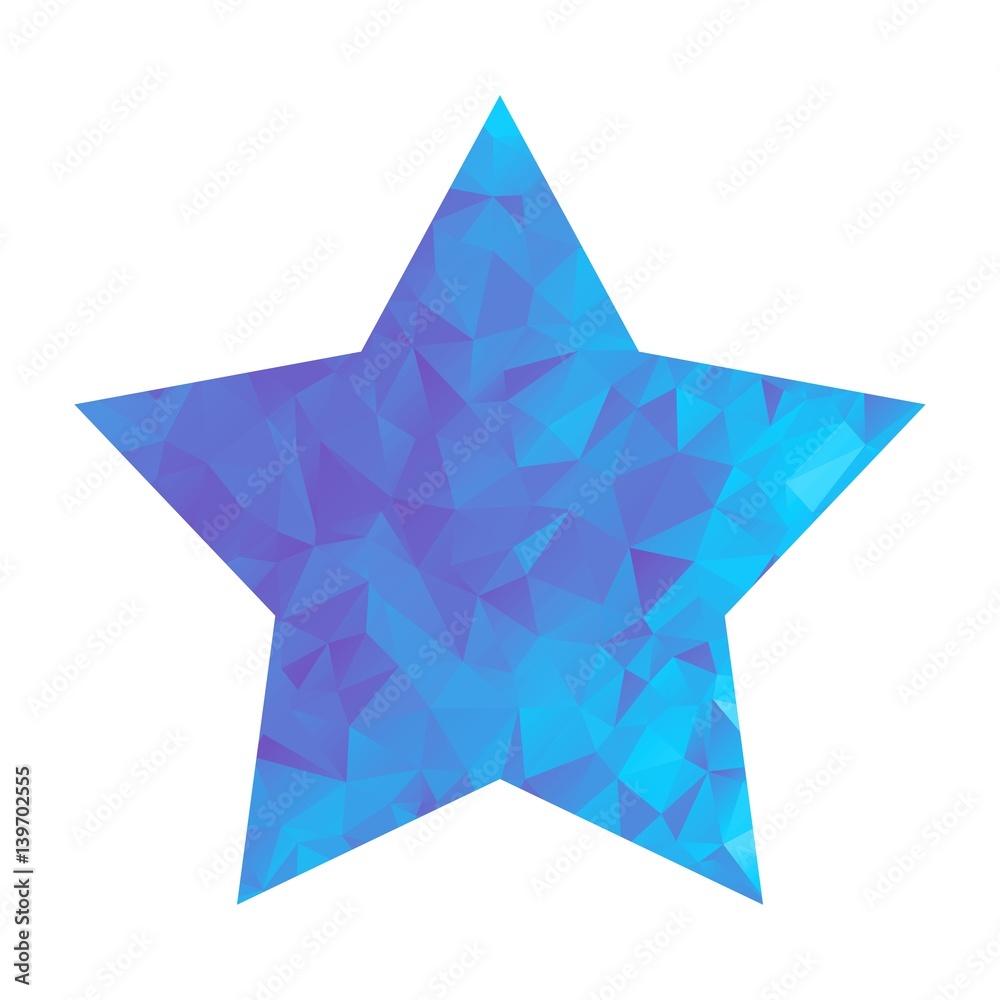 low poly blue star