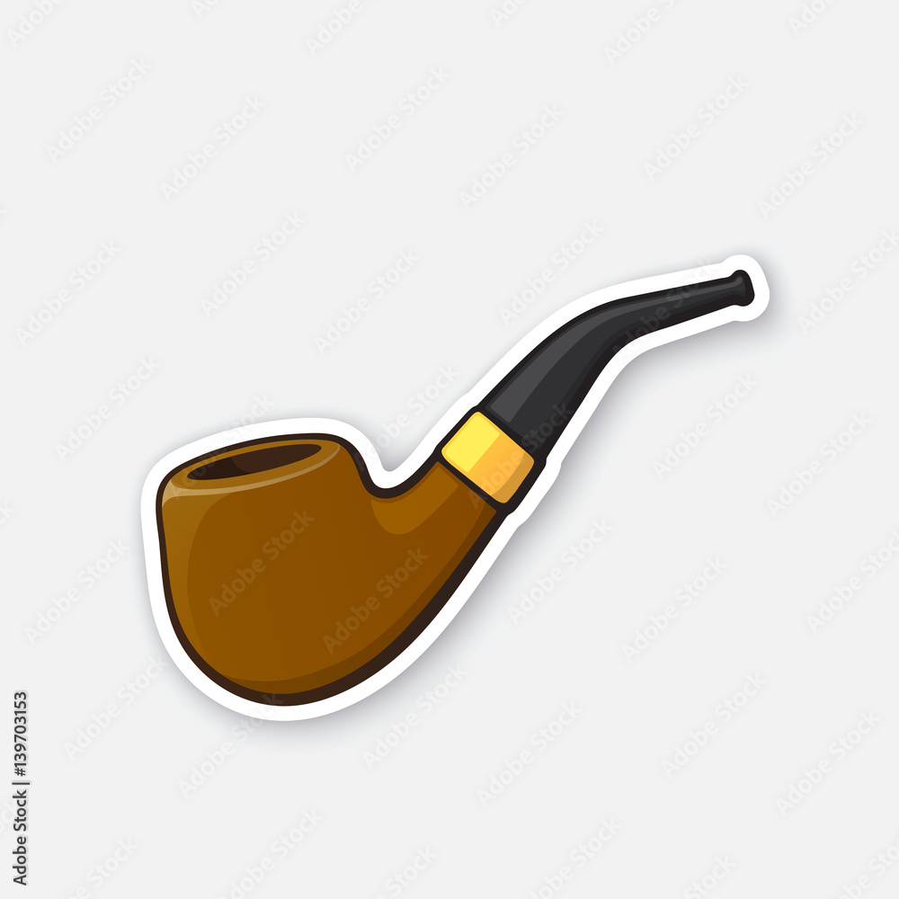 Vector illustration. Hipster retro smoking pipe. Vintage tobacco pipe