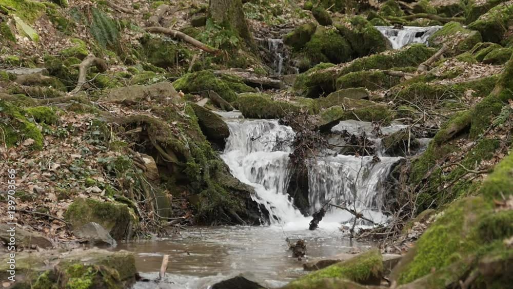 slow motion shot of a river flow / waterfall slow motion shot of a river flow / waterfall