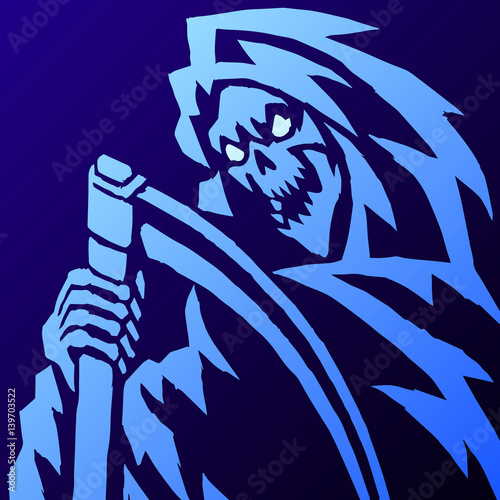 Scary grim reaper vector illustration. 