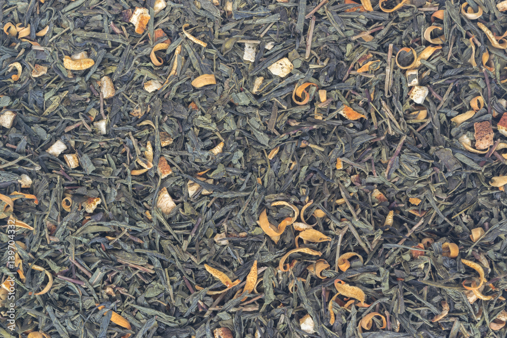 Heap of Dry Green Tea with Additives Heap of Dry Green Tea with Additives