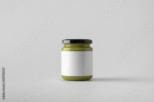 Pumpkin / Hemp Seed Butter Jar Mock-Up - Blank Label