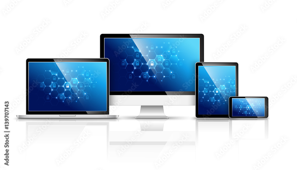 Device Internet security. Vector