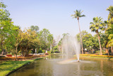 Fountain in a public park Buak Haad Park Chiang Mai thailand