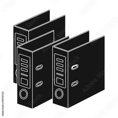 Ring binders icon in black style isolated on white background. Library and bookstore symbol stock vector illustration.