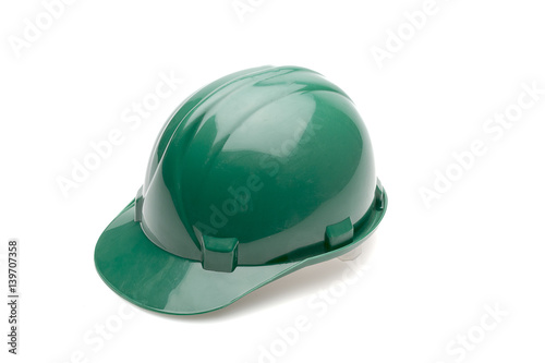 green safety helmet