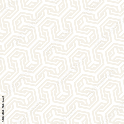 Vector Seamless Interlacing Lines Pattern. Repeating Geometric Background With Hexagonal Lattice.