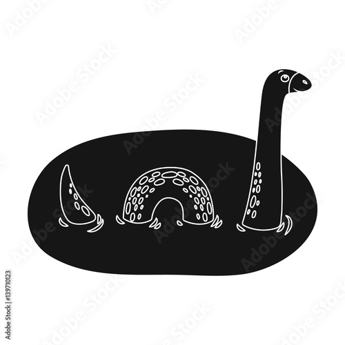 Loch Ness monster icon in black style isolated on white background. Scotland country symbol stock vector illustration.