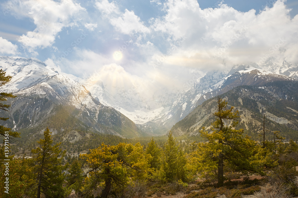 Annapurna mountains in the Himalayas of Nepal. Annapurna mountains in the Himalayas of Nepal.