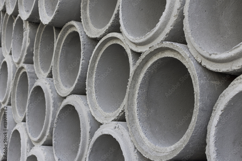 Cement pipes for construction water system. Cement pipes for construction water system.