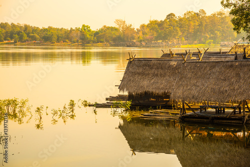 Landscape view of Huay Tueng Tao lake in Chiangmai province photo