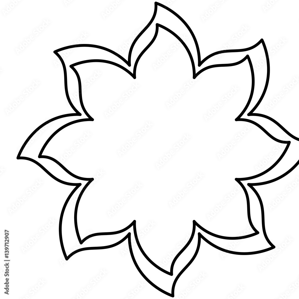 figure flower with pointed petals icon, vector illustraction design