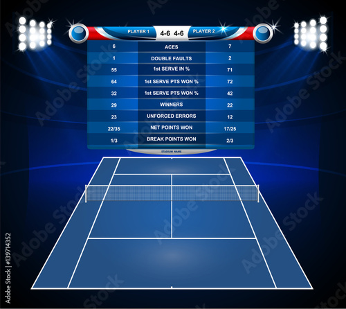 set of infographic elements. tennis game concept. Vector illustration.