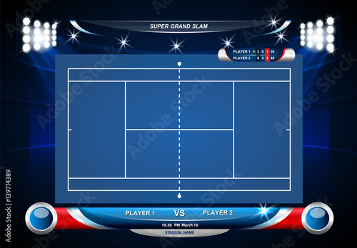 set of infographic elements. tennis game concept. Vector illustration.
