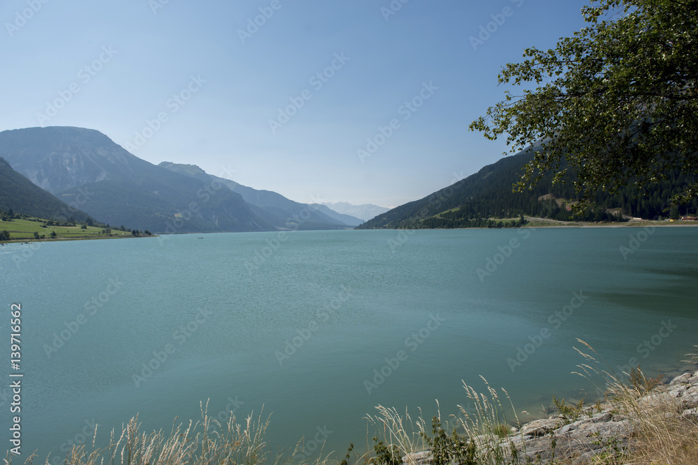 Reschensee in Italy - great lake in the mountains