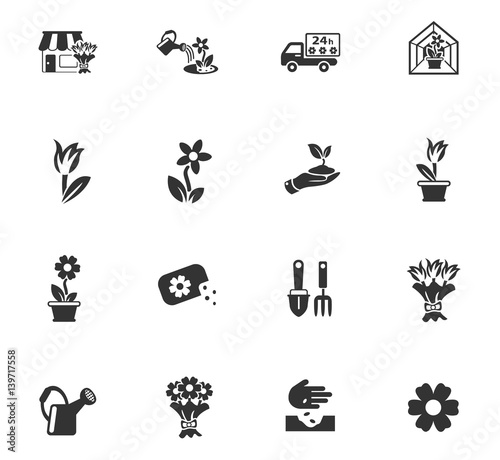 flowers icon set