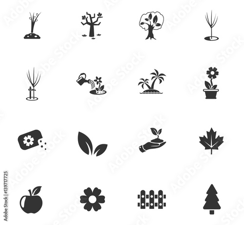 plants tools icon set