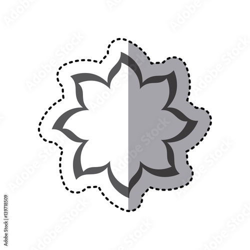 contour flower with pointed petals icon, vector illustraction design