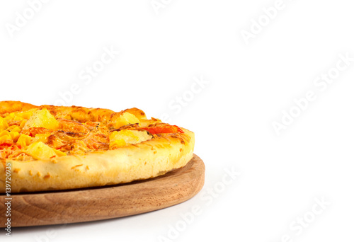 Fresh pizza with cheese