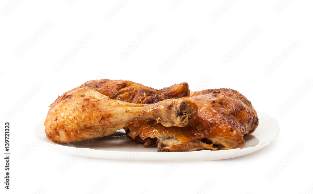 Baked chicken on a plate Baked chicken on a plate