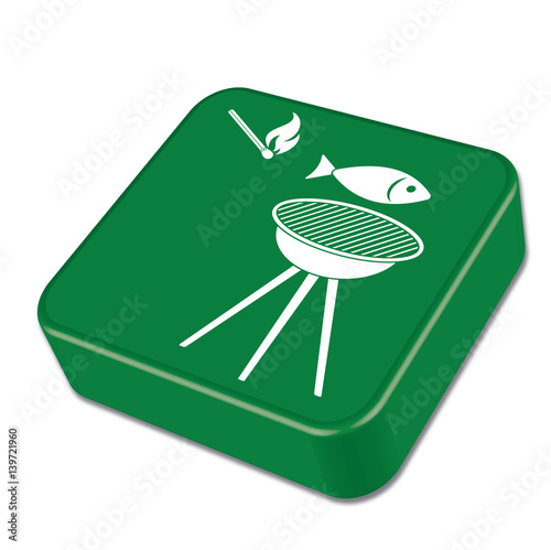 Grilled fish icon. Vector illustration