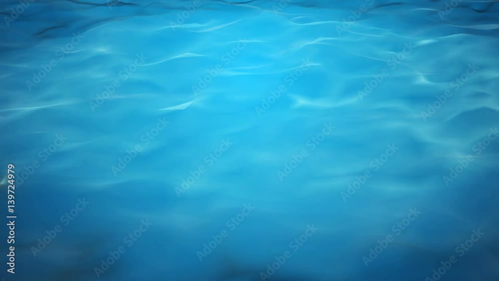 Blue water background with calm waves. Seamlessly loopable computer generated 3d animation.