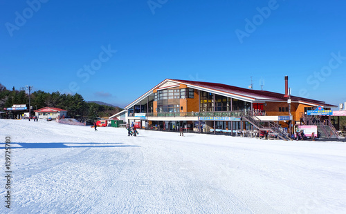 Fujiten ski resort, Fuji japan December 2014 - Mountains ski resort. photo