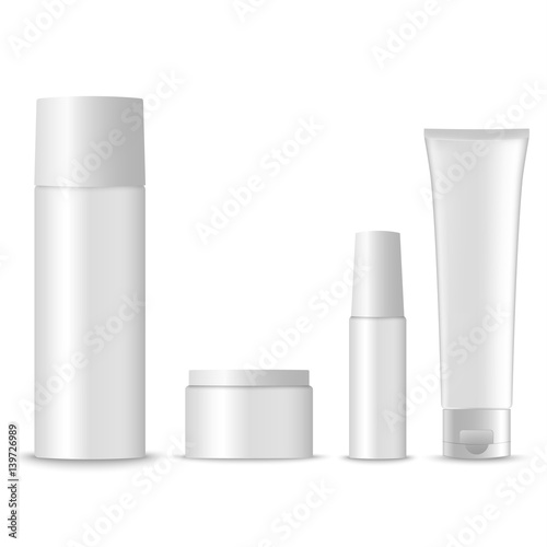 Collection of blank cosmetic preparations template