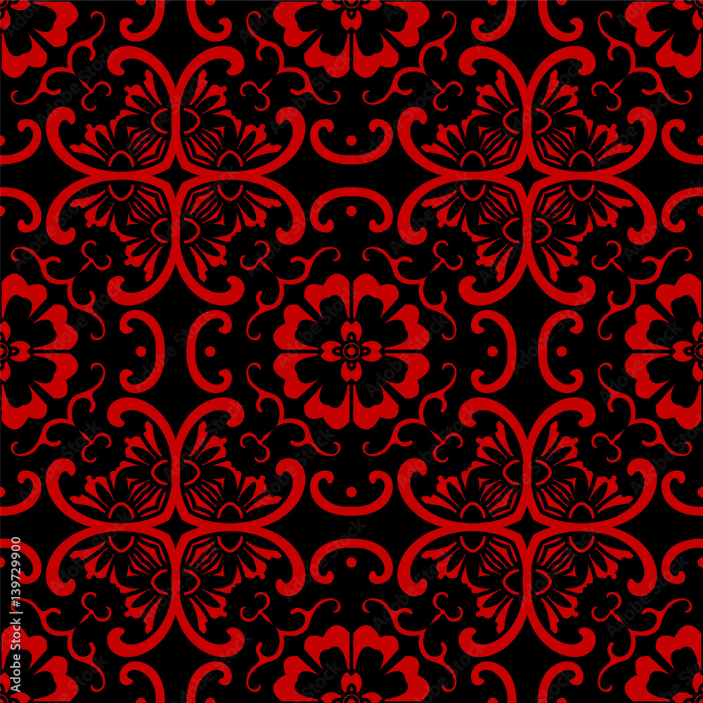 Seamless Chinese Background Curve Cross Round Flower Seamless Chinese Background Curve Cross Round Flower