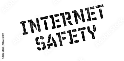 Internet Safety rubber stamp. Grunge design with dust scratches. Effects can be easily removed for a clean, crisp look. Color is easily changed.