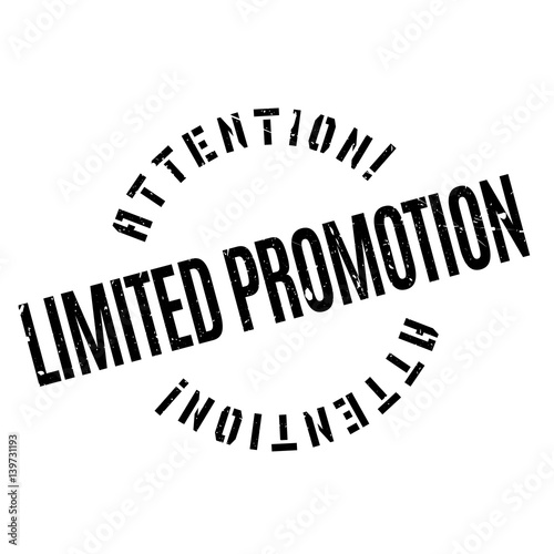 Limited Promotion rubber stamp. Grunge design with dust scratches. Effects can be easily removed for a clean, crisp look. Color is easily changed.