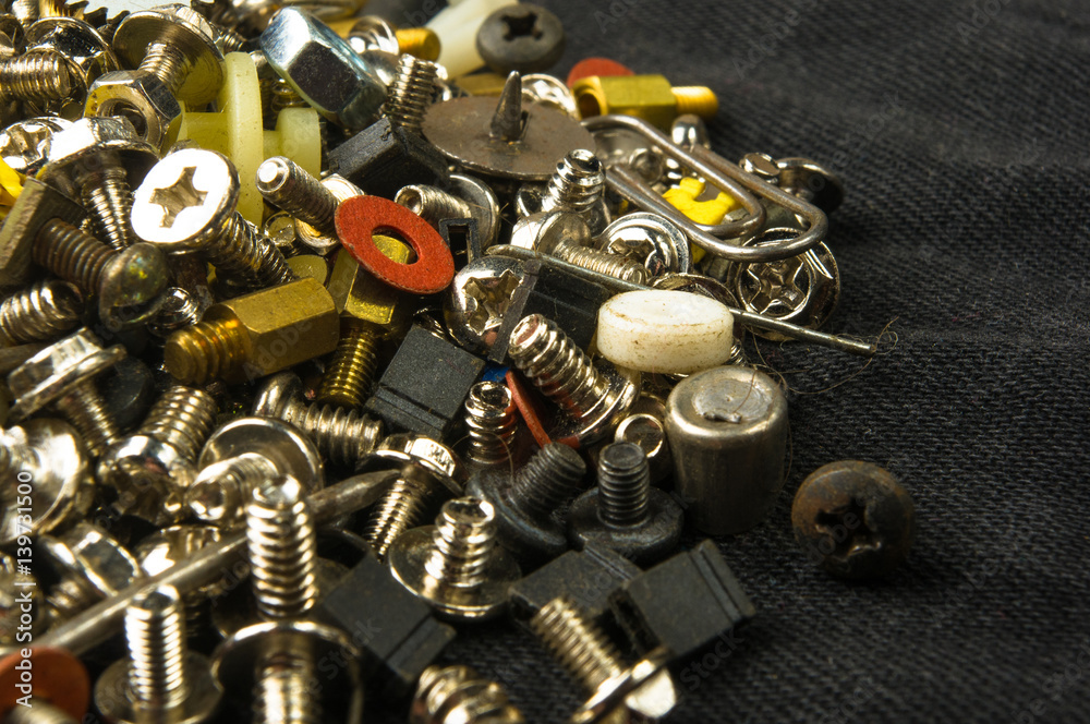various screws, bolts, washers, nuts and other computer small fasteners various screws, bolts, washers, nuts and other computer small fasteners