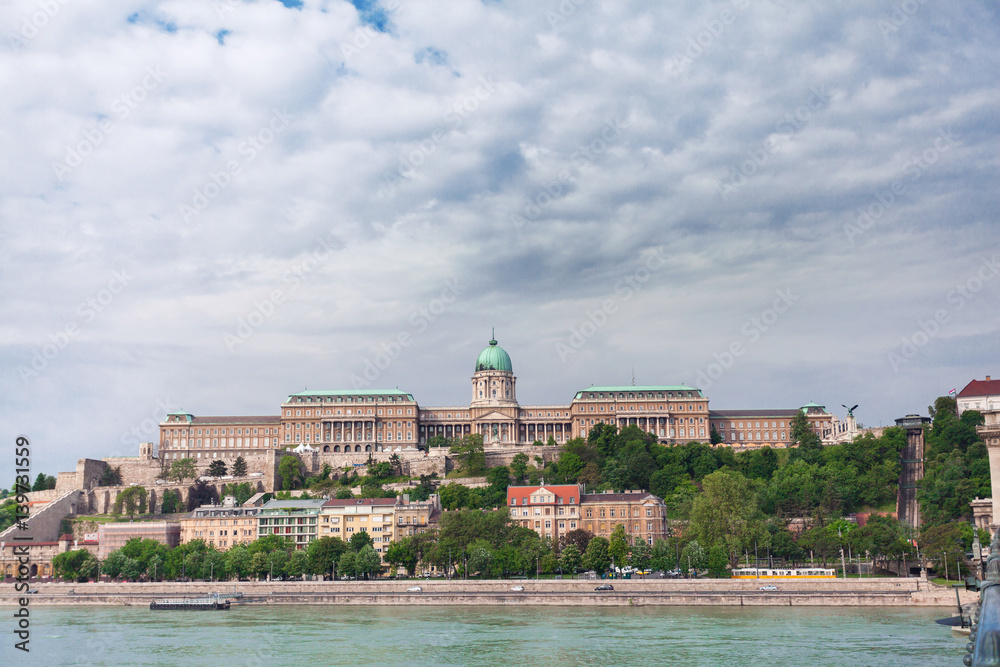 Budapest Royal Castle. View of the palace on the other side of the river. Hungary