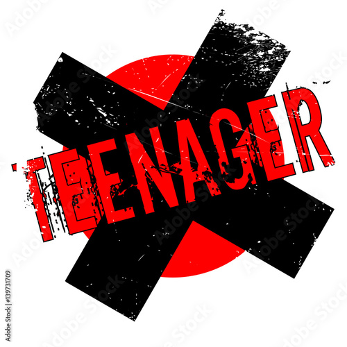 Teenager rubber stamp. Grunge design with dust scratches. Effects can be easily removed for a clean, crisp look. Color is easily changed.