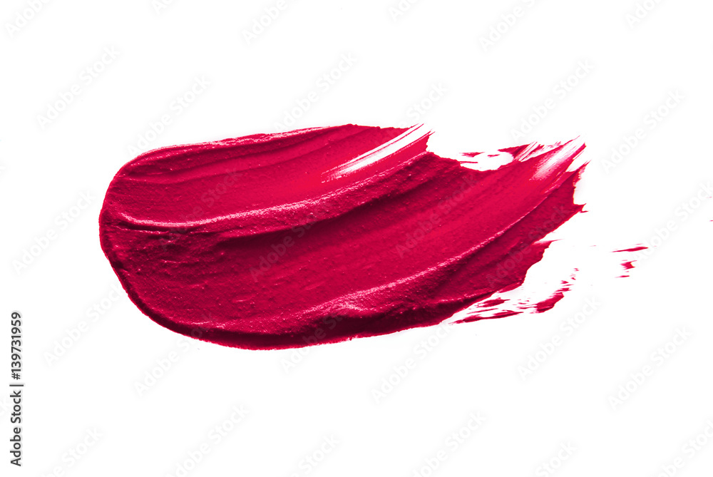 Pink lipstick smudge