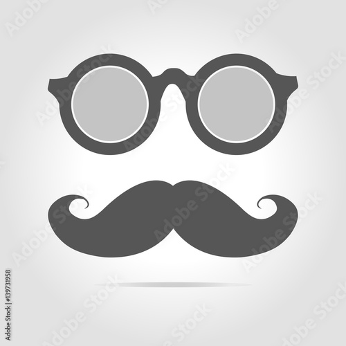 Glasses and mustache